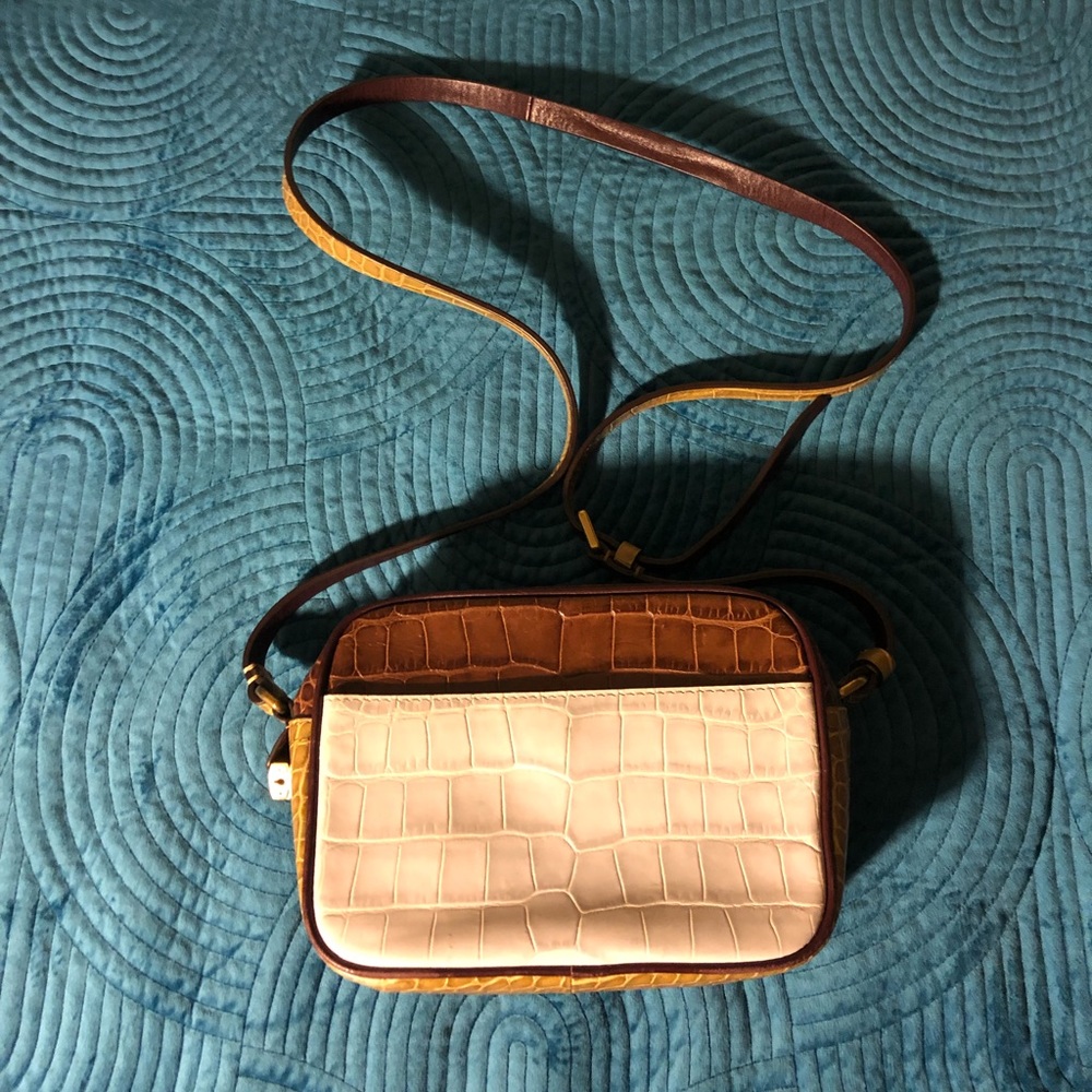 JCrew Leather Animal Print Crossbody Bag